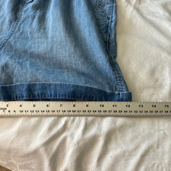 J. Crew Women's Denim Collared Romper Short Sleeve Size 0 Button Up Front - Picture 16 of 16